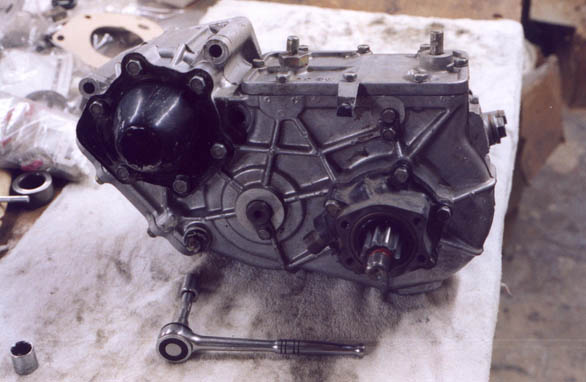 Rear view of transfer case prior to disassembly