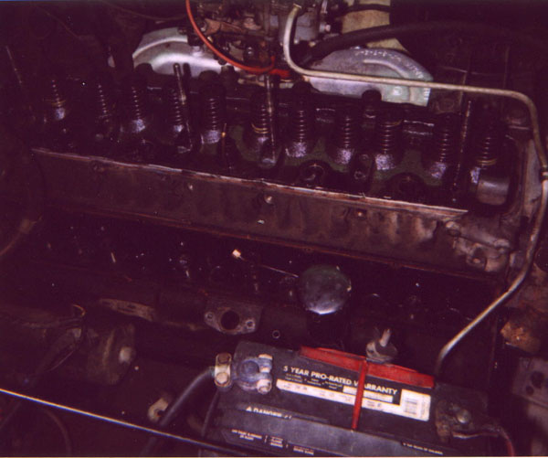 Side view of partially disassembled F engine